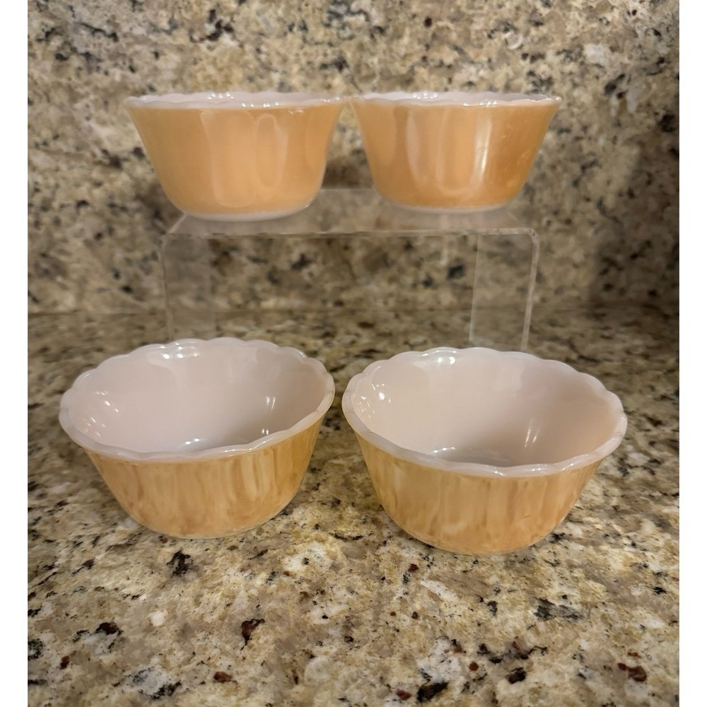 Set of 4 Fire King Luster Custard Cups (2nd Listing)